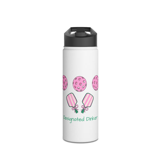 Designated Dinker Pickleballer Stainless Steel Water Bottle