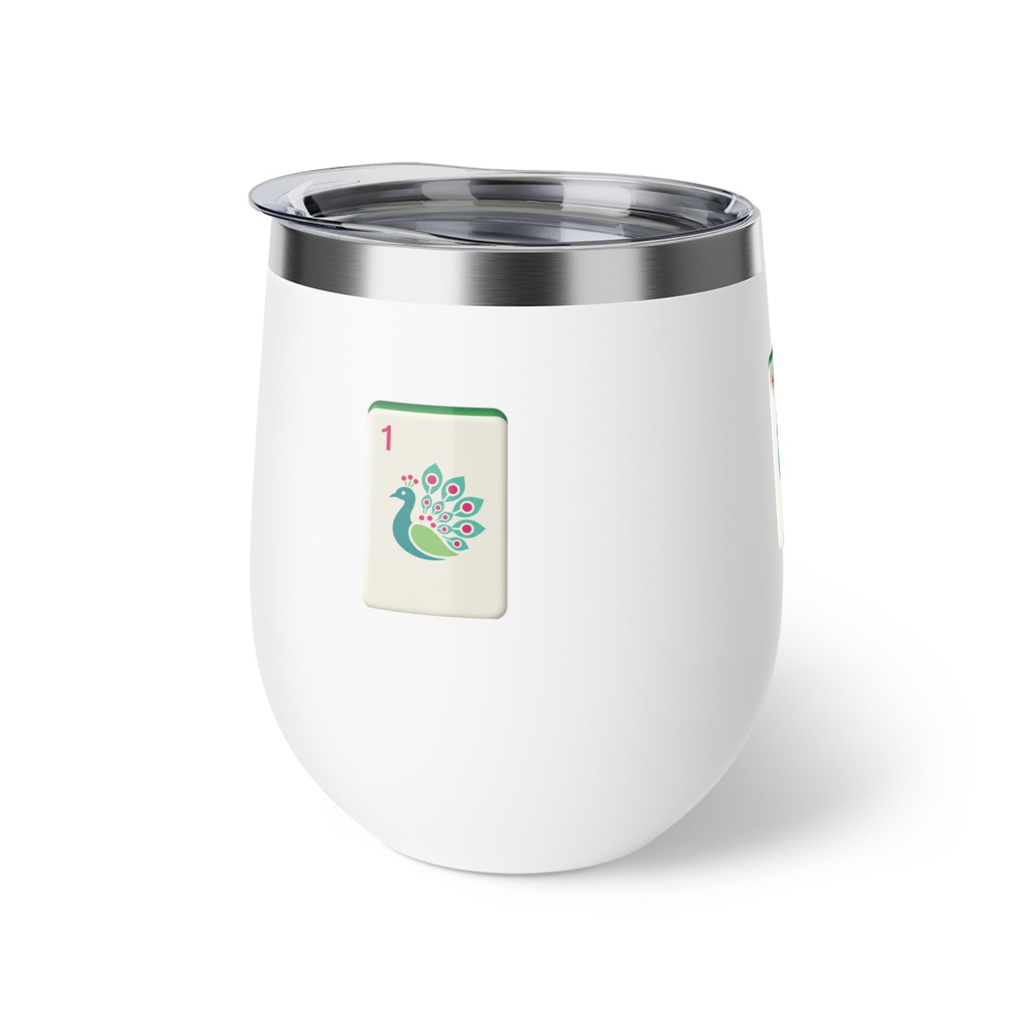 Peacock-Themed Insulated Cup, Eco-Friendly Drinkware, Mahjong Bird Bam, Perfect Gift for Tea Lovers, Mahj Players, Unique Mugs for Home