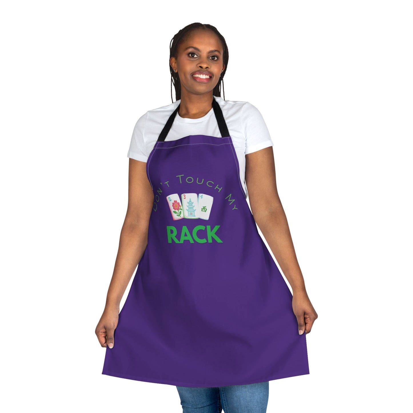 Don't Touch My Rack Mahjong Apron, Fun Cooking Gift, Holiday Apron, Chef Gift, Kitchen Accessories, Mahjong Lovers Gift