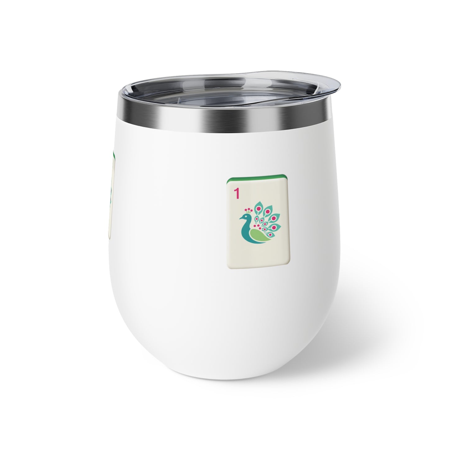 Peacock-Themed Insulated Cup, Eco-Friendly Drinkware, Mahjong Bird Bam, Perfect Gift for Tea Lovers, Mahj Players, Unique Mugs for Home