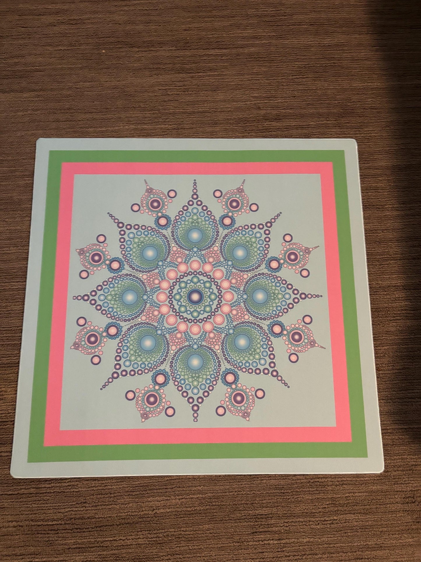 Mandala Beads Mahjong Mat: Mahj Game Tabletop (31.5-inch)