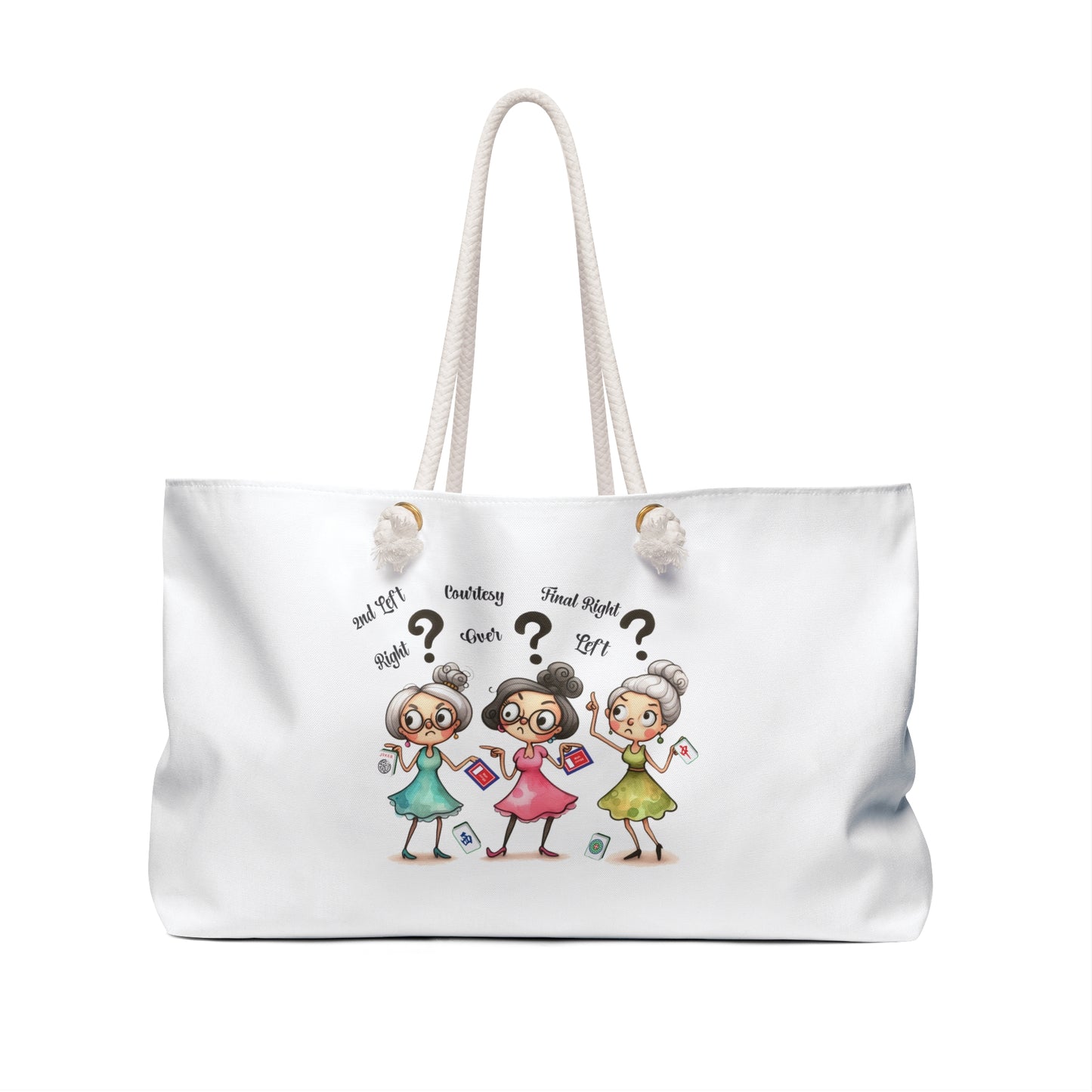 Charming Mahjong Weekender Bag Fun Ladies Design, Perfect for Mahj, Travel, Overnight Tote, Gifts for Friends, Girls' Trips, Bachelorette