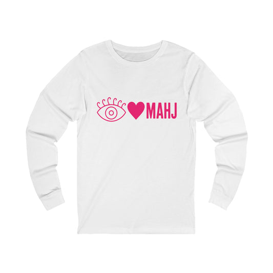 Heart MAHJ Long Sleeve Tee | Mahjong Lover Shirt