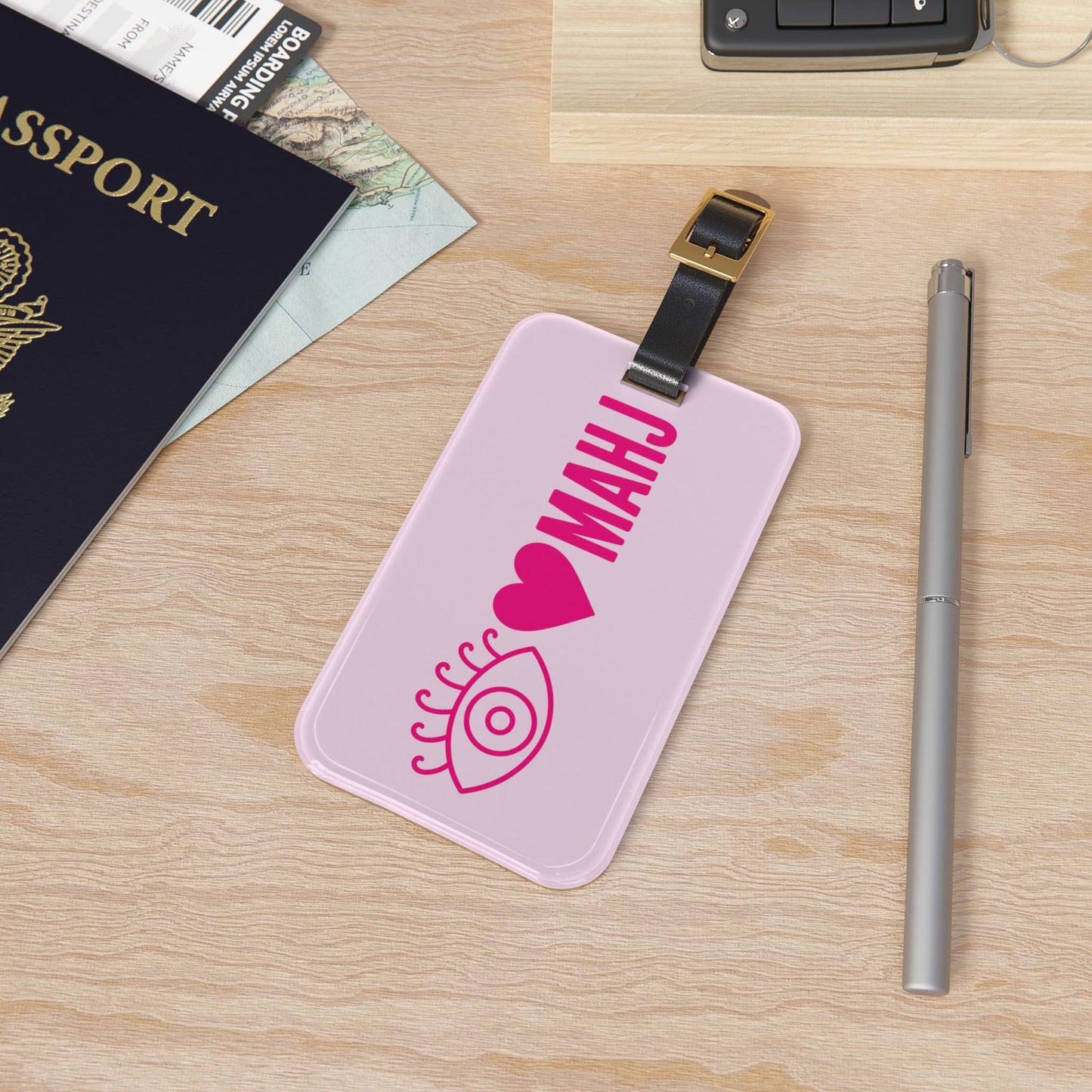 Heart MAHJ luggage tag | Mahjong travel ID tag