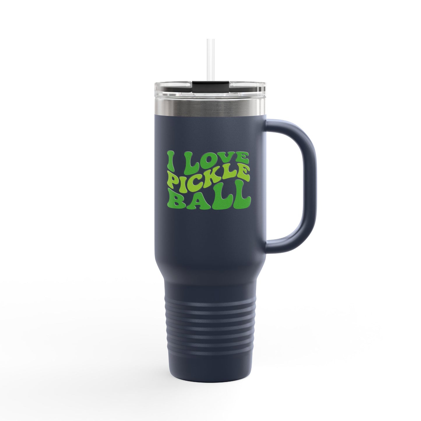 I Love Pickleball Insulated Travel Mug, 40oz - Perfect Gift for Pickleball Lovers, Sports Drinkware, Summer Essentials, Unique Travel Cup