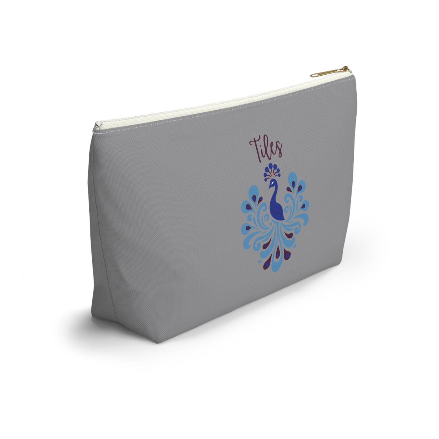 Preppy Peacock Design Mahjong Tile Accessory Pouch
