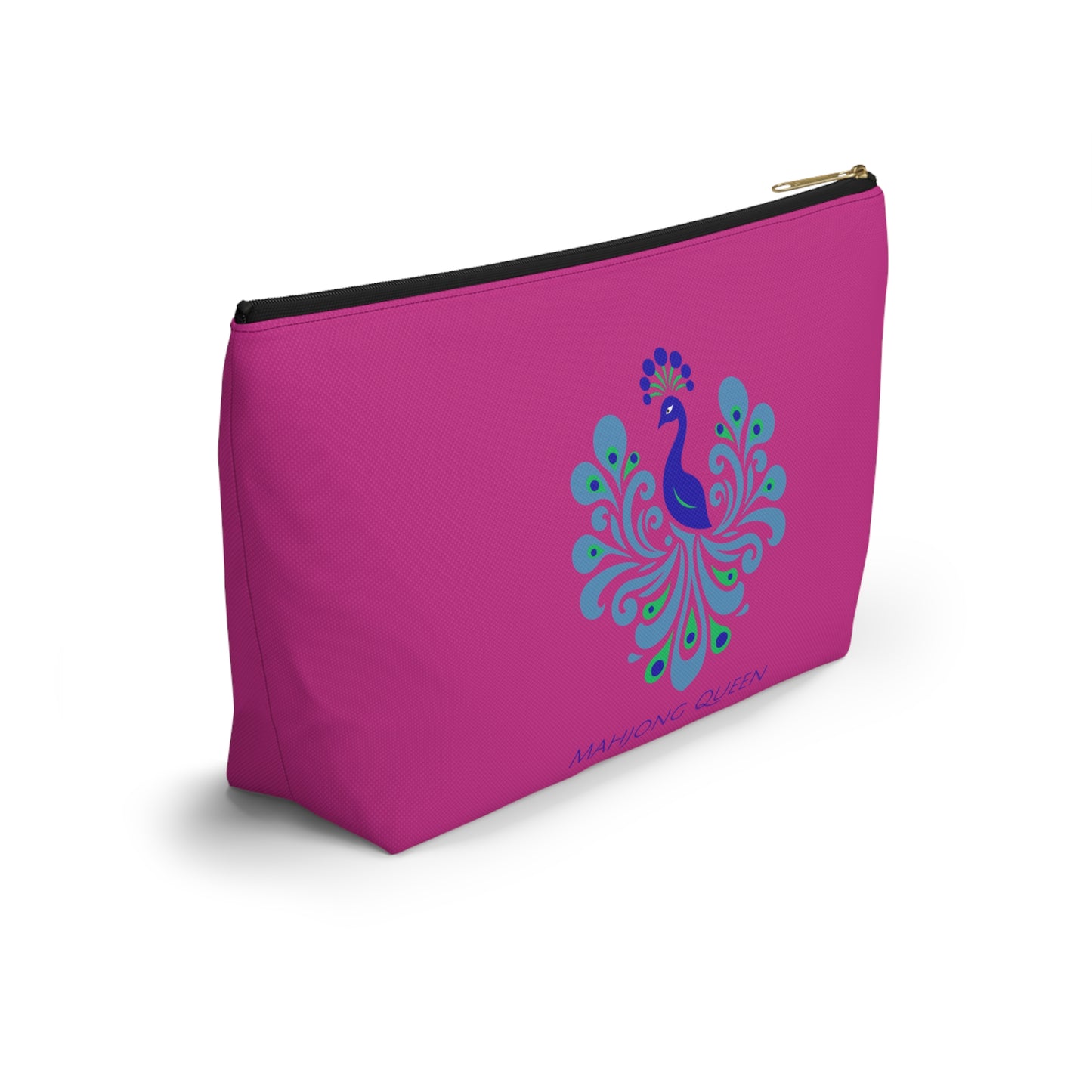 Vibrant Pink Mahjong Queen Accessory Pouch | Makeup Bag, Travel Organizer, Mahjong Colorful Pouch