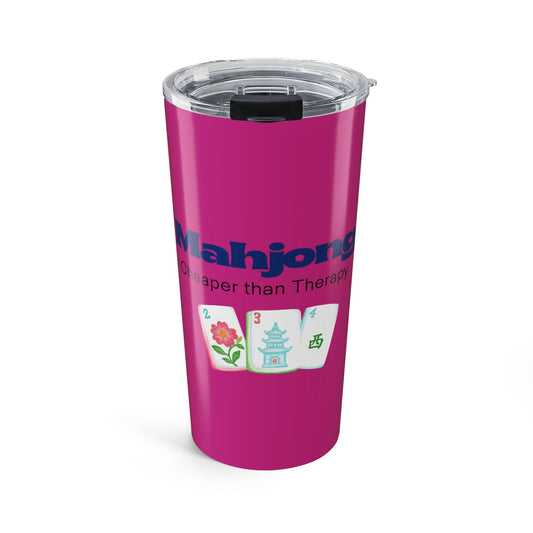 Mahjong tiles tumbler 20oz | Mahjong is cheaper than therapy travel mug