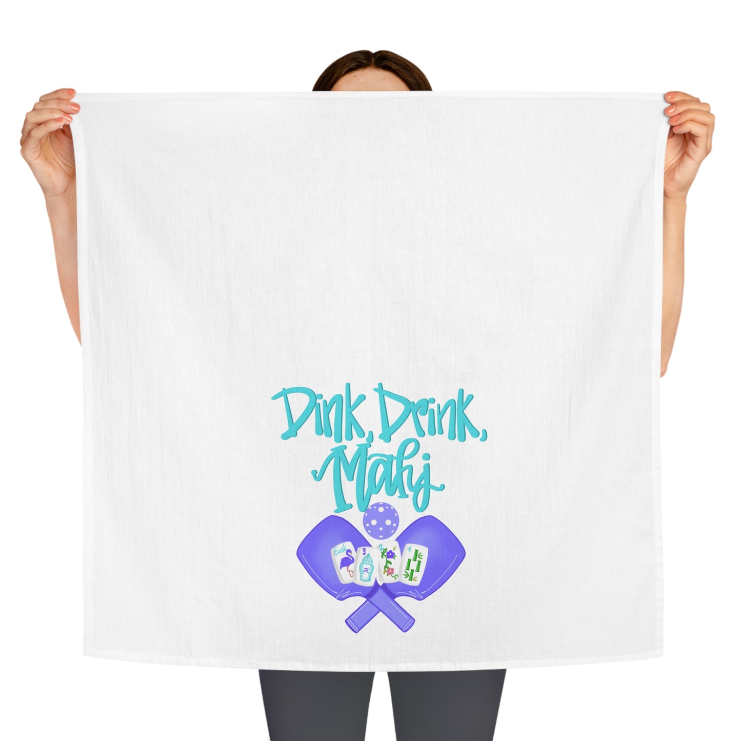 Everyone Loves a  Mahjong &Pickleball Tea Towel, Funny Kitchen Towel, Gift for Mahj and Pickleball, Playful Home Decor