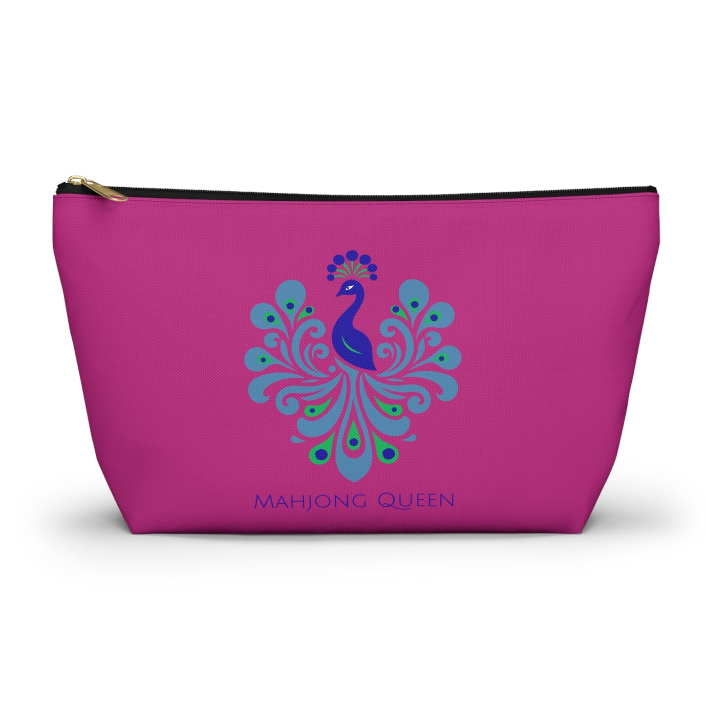 Vibrant Pink Mahjong Queen Accessory Pouch | Makeup Bag, Travel Organizer, Mahjong Colorful Pouch