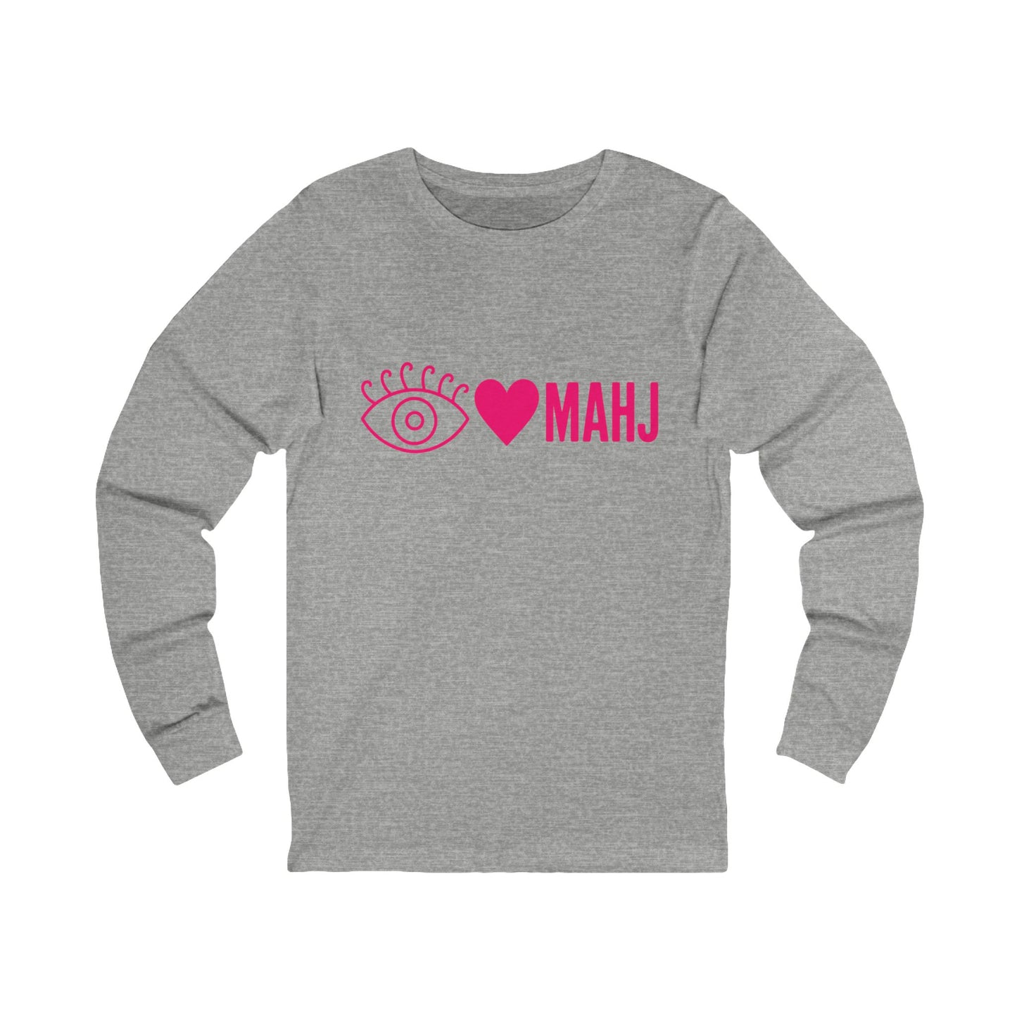 Heart MAHJ Long Sleeve Tee | Mahjong Lover Shirt