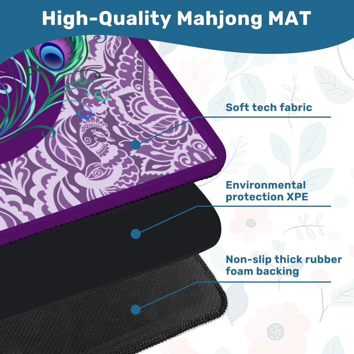 Peacock Flair Mahjong Mat