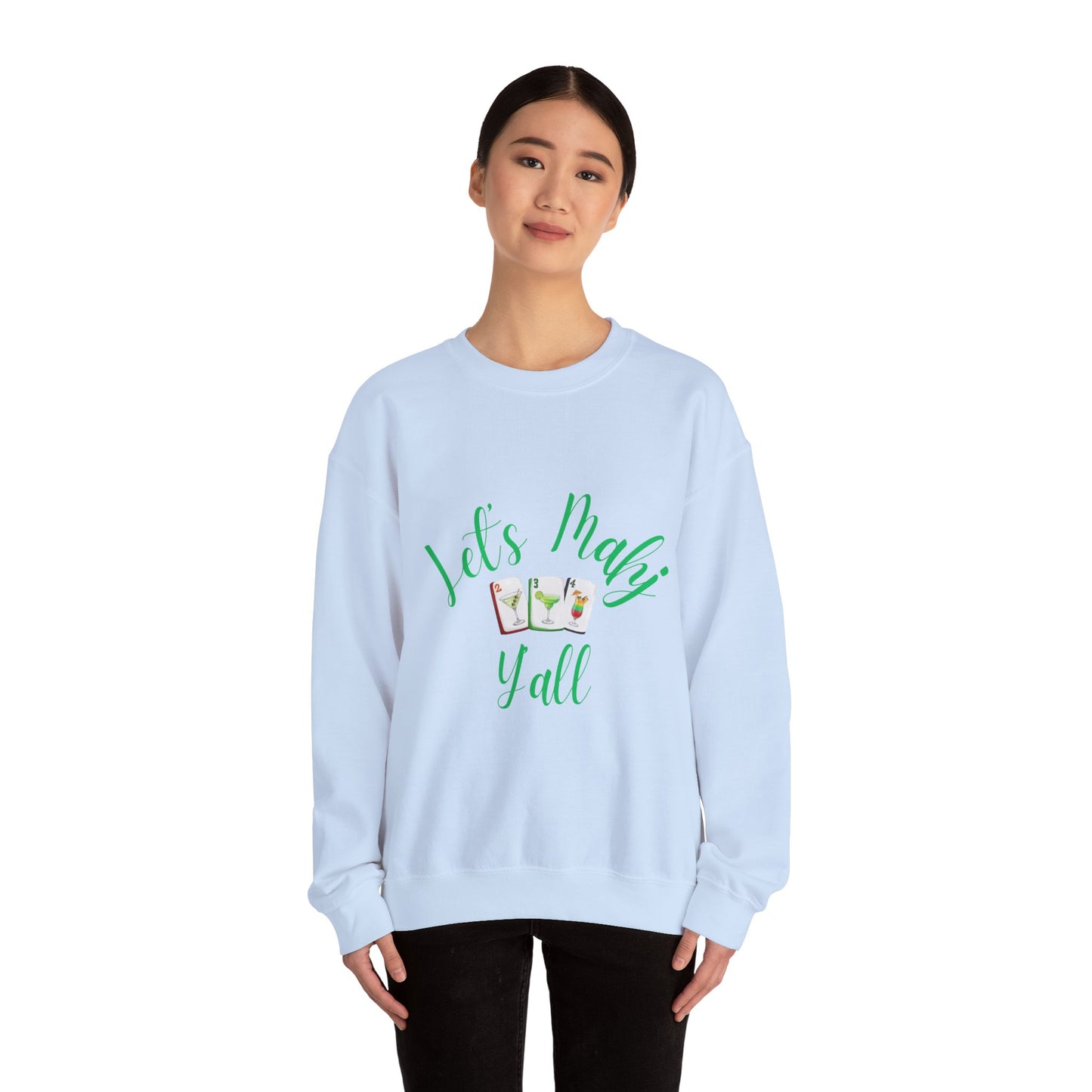 Lets Mahj Y'all Sweatshirt | Cute Cartoon Ladies with Question Marks