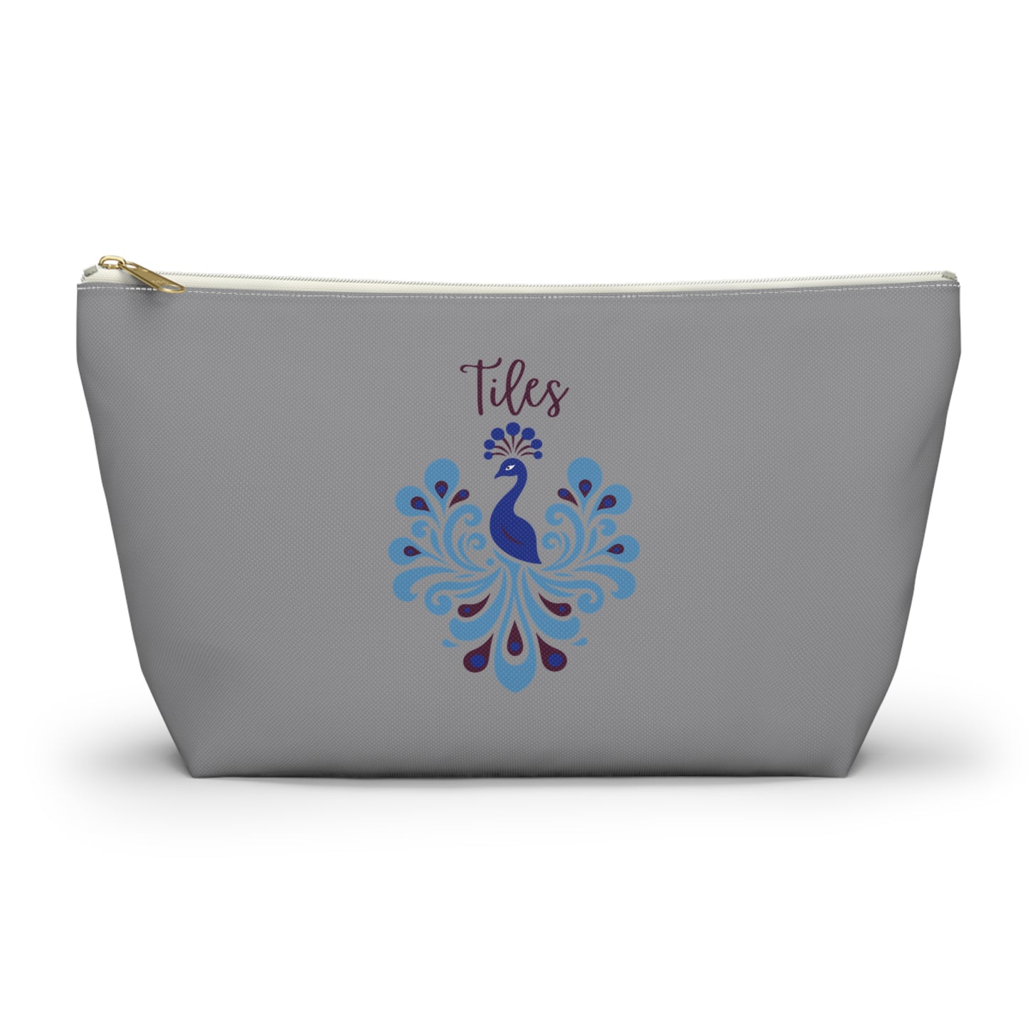 Preppy Peacock Design Mahjong Tile Accessory Pouch