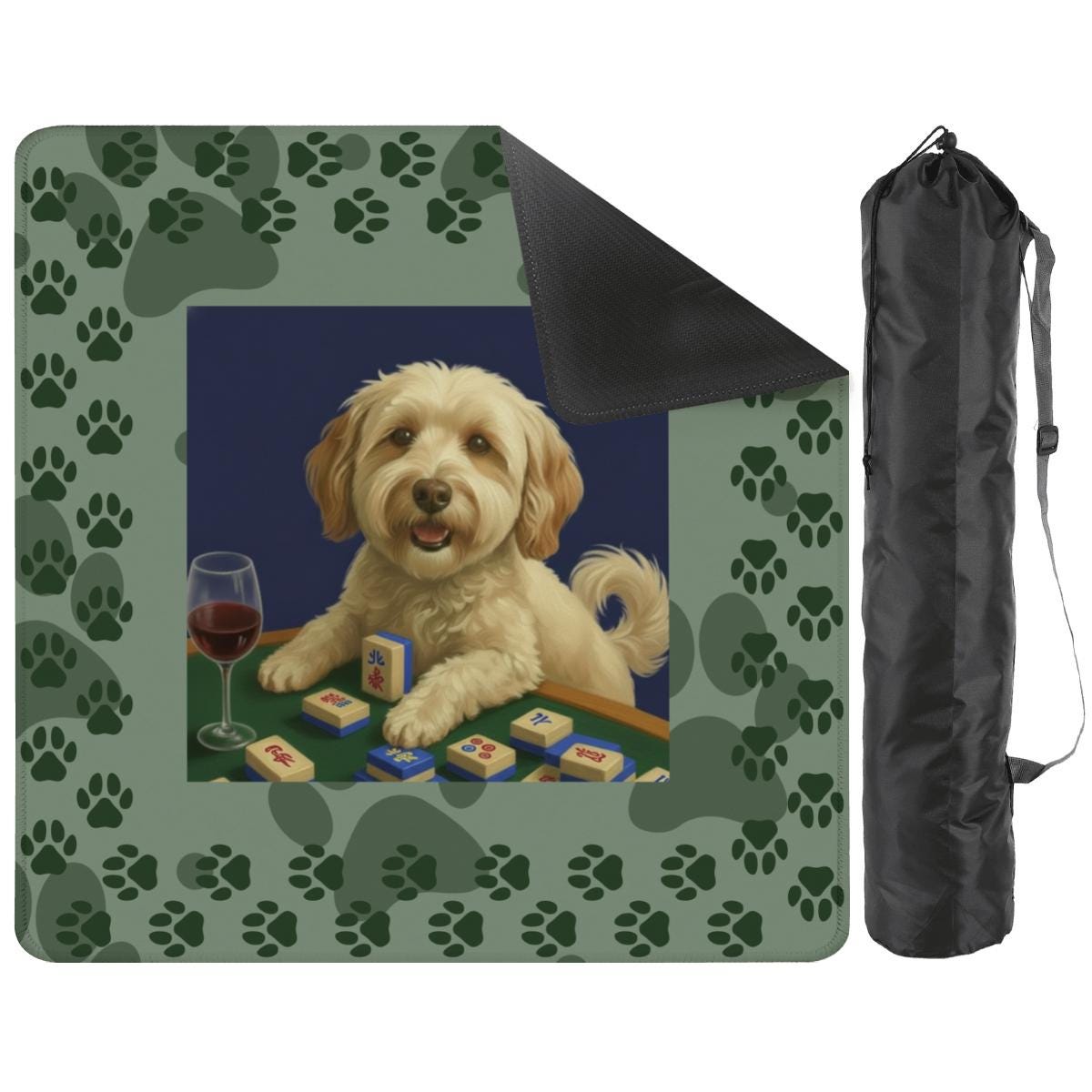 Doodle Plays Mahj Custom Mahjong Mat, this can be your Pup!