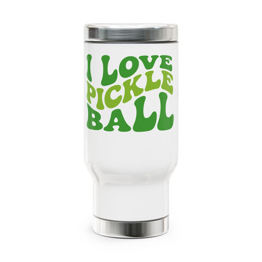 I Love Pickleball Travel Mug - Insulated Coffee Cup, Gift for Pickleball Lovers, Adventure Travel, Birthday Gift, Everyday Use