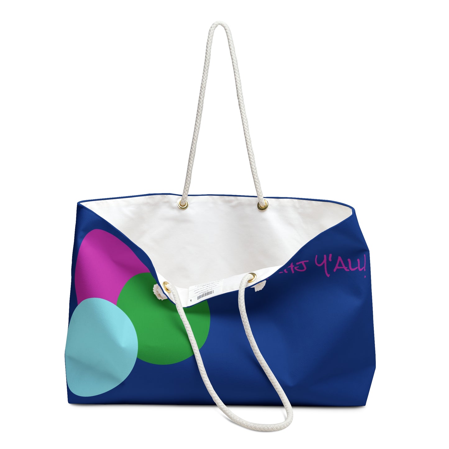 Fun Colorful Weekender Bag for Travel, Let's Mahj Y'all, Tote, Gym Bag, Beach Bag, Perfect for Mahjong Nights, Gifts