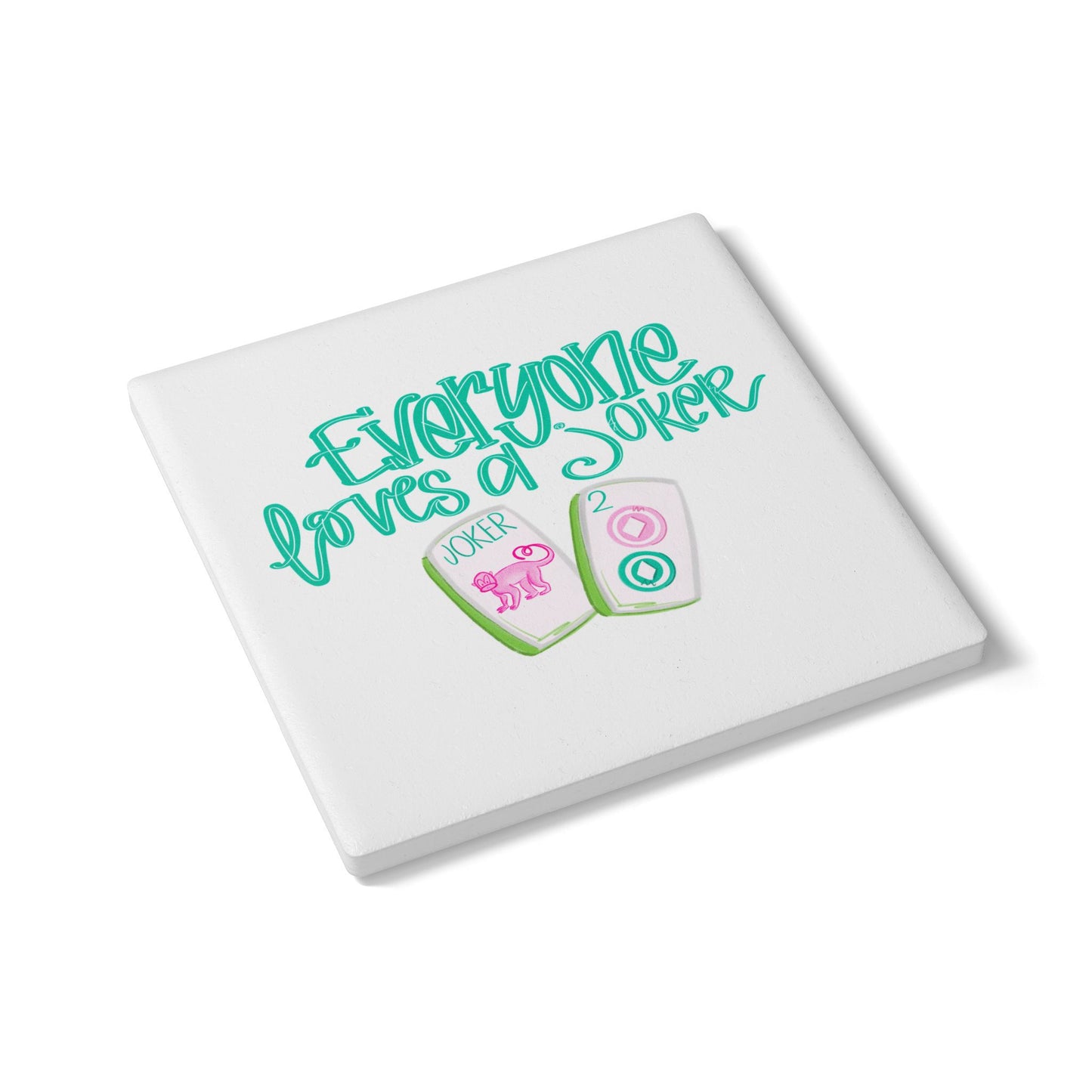 Playful Mahjong Joker Ceramic Coaster, Home Decor, Beverage Holder, Gifts for Mahj, Funny Mahjong Kitchen Accessories