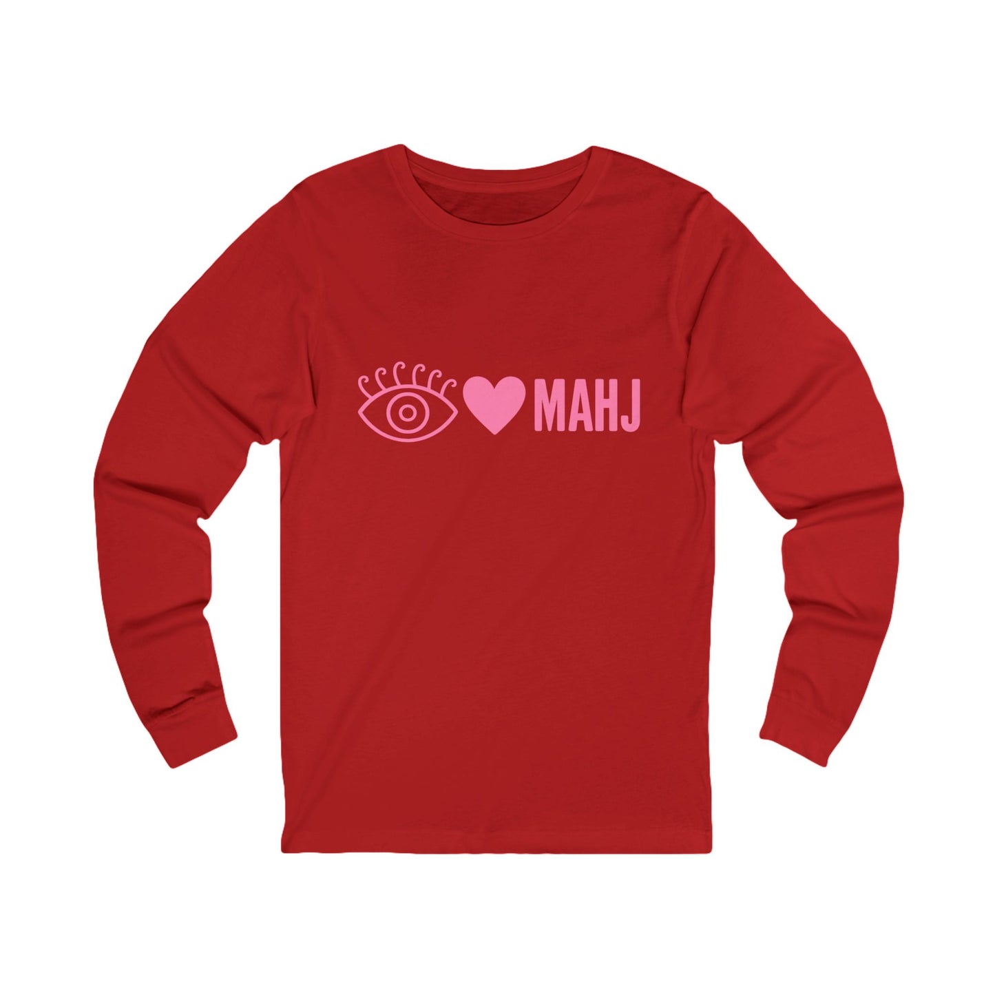 Heart MAHJ Long Sleeve Tee | Mahjong Lover Shirt