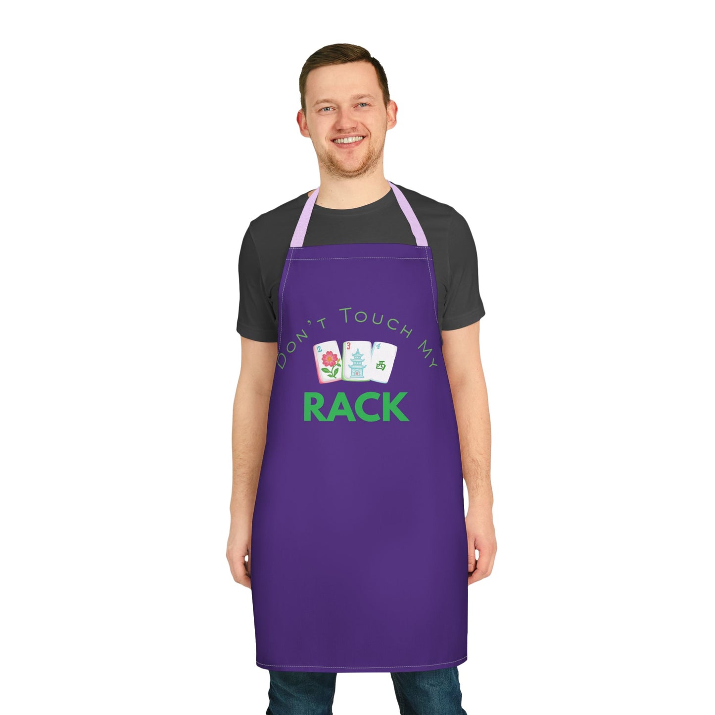 Don't Touch My Rack Mahjong Apron, Fun Cooking Gift, Holiday Apron, Chef Gift, Kitchen Accessories, Mahjong Lovers Gift