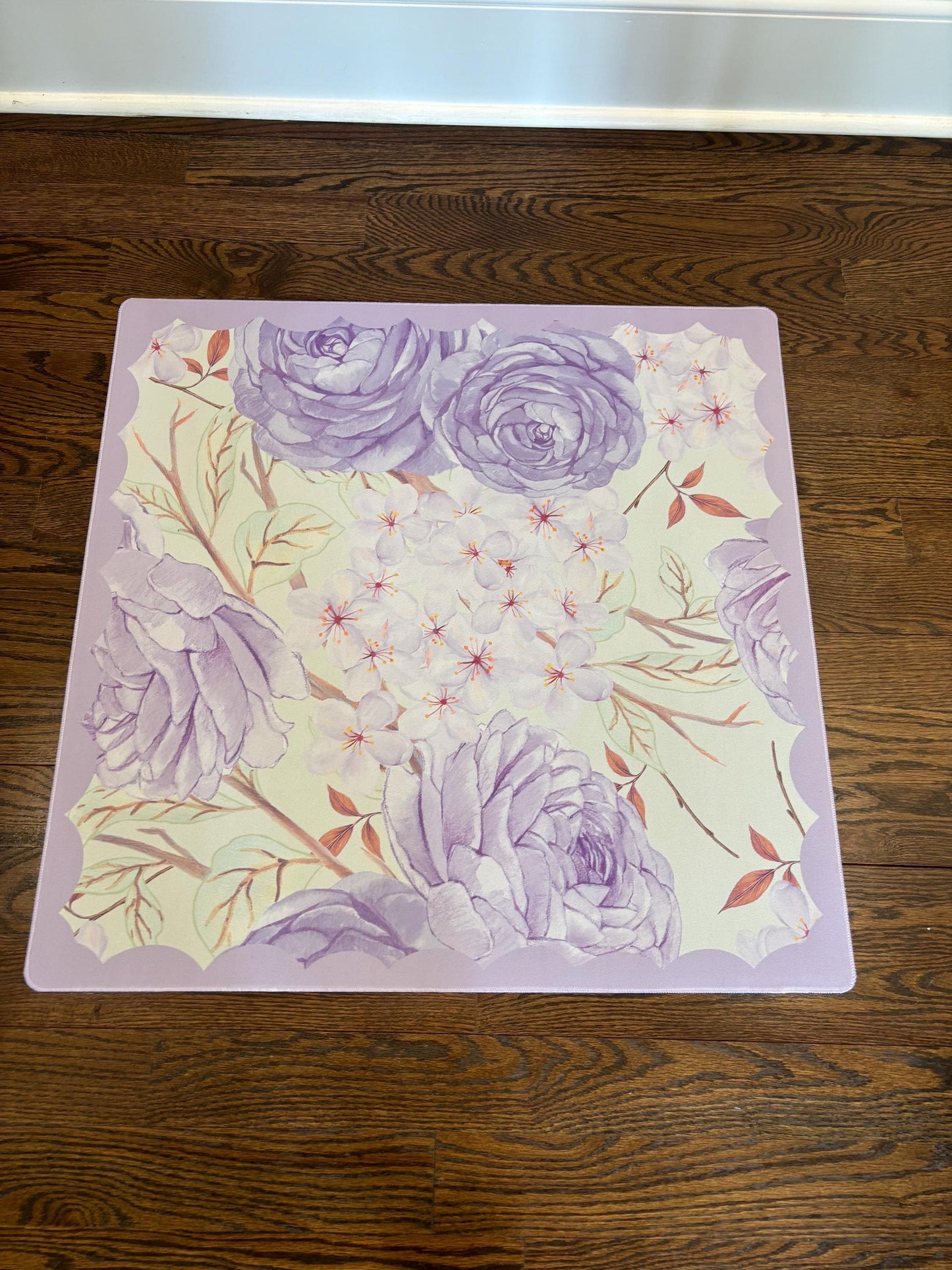 Lavender Flowers Mahjong Mat: Mahj Game Tabletop (31.5-inch)