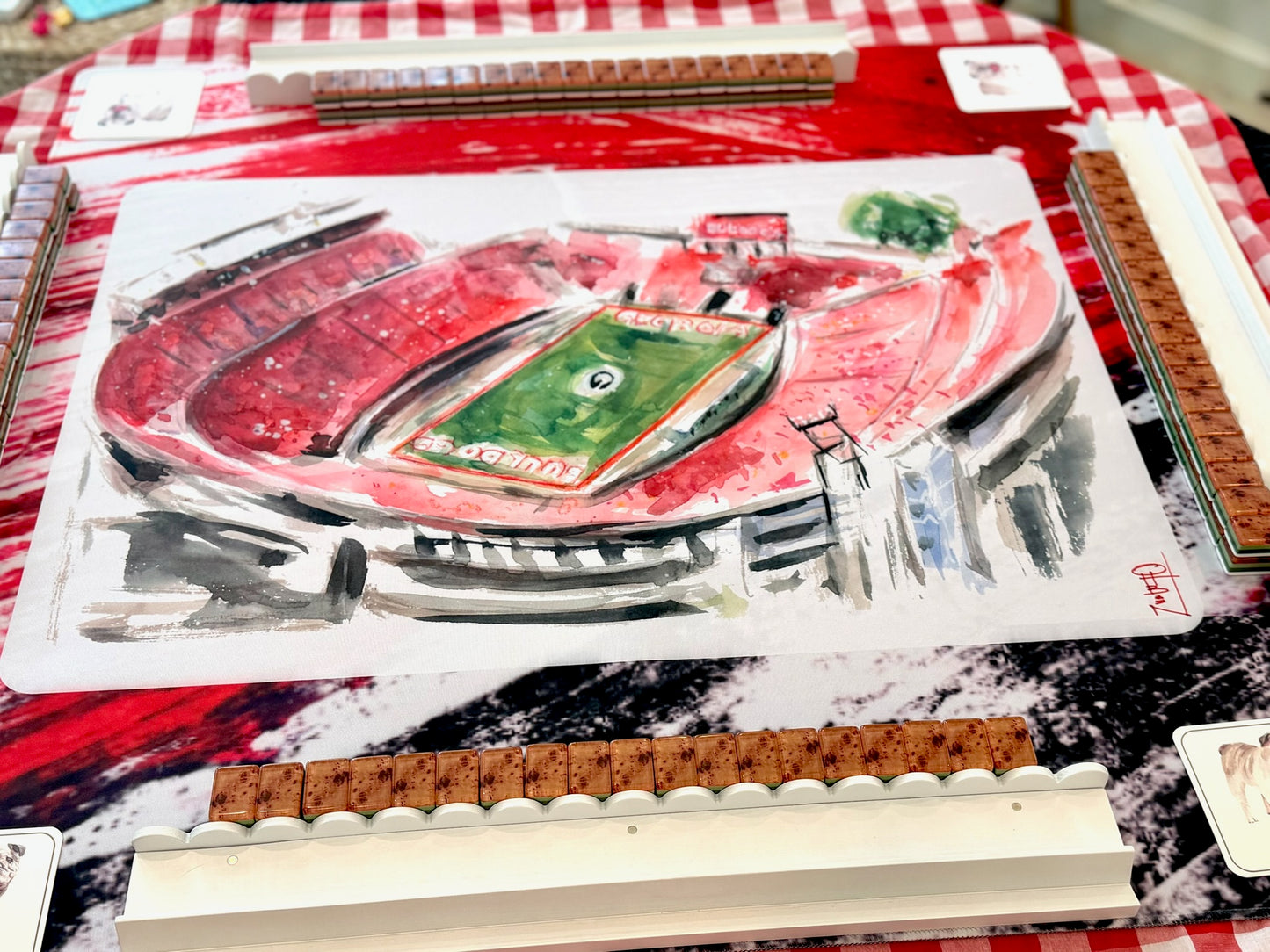 Sanford Stadium UGA Artist Collab Mahjong Mat