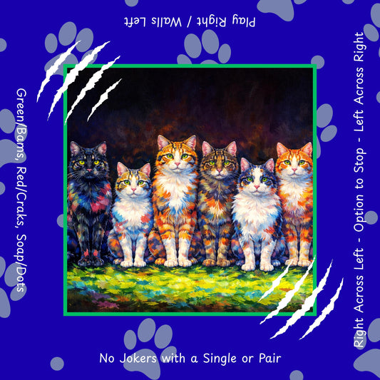 Cats Play Mahj with Directions Mahjong Mat