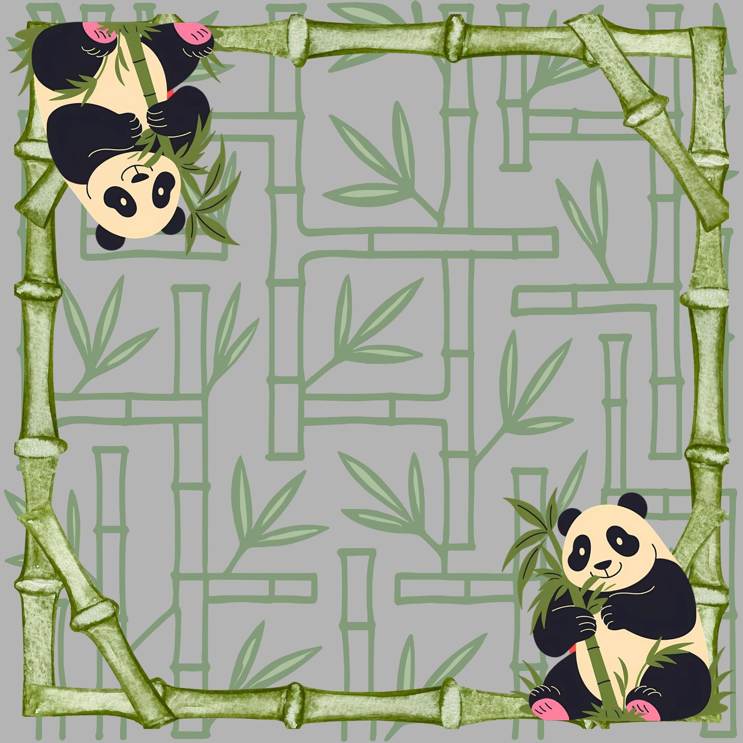 Pandas Mahjong Mat: Mahj Game Tabletop (31.5-inch)