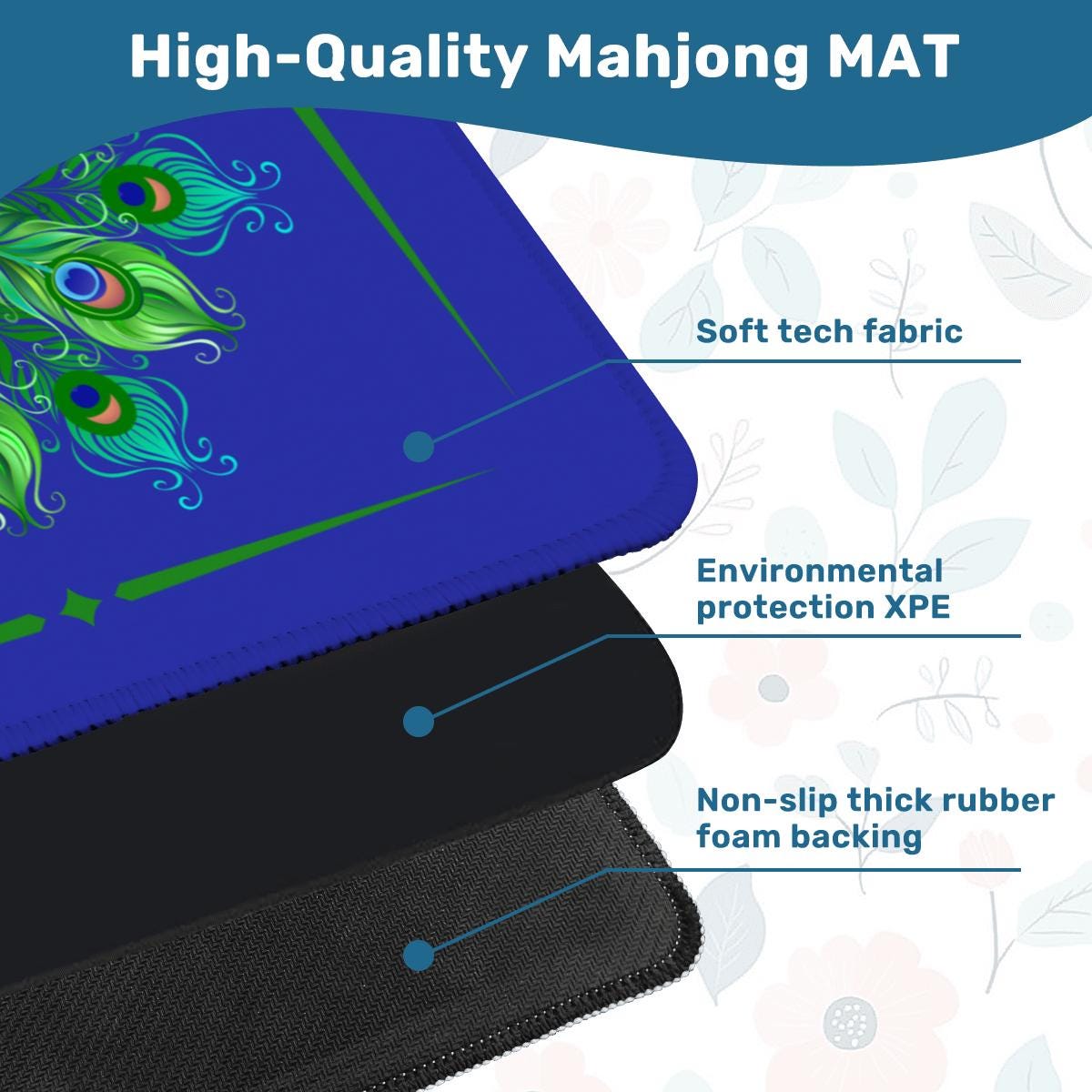 Peacock Circle Mahjong Mat