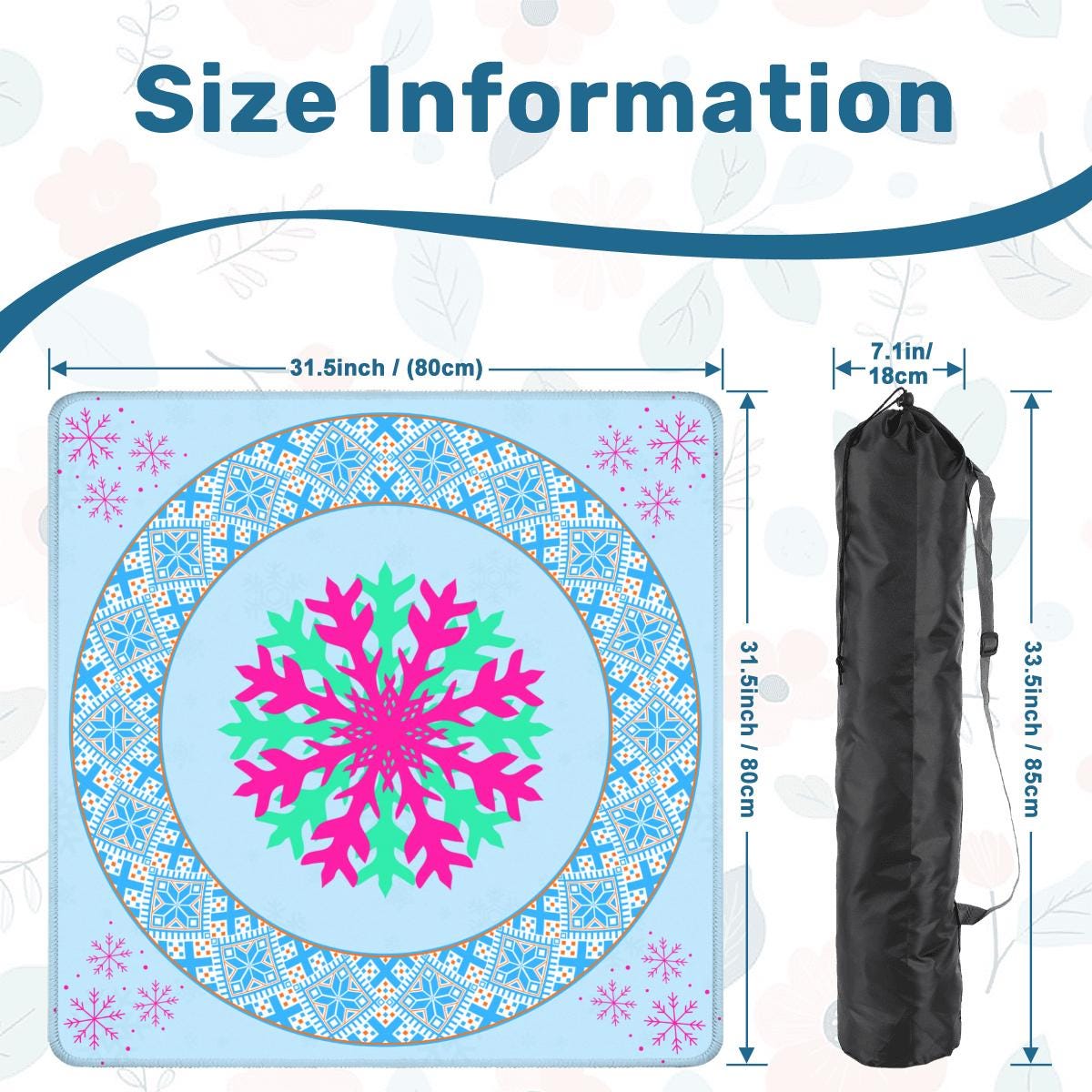 Fair Isle Pink Snowflakes Mahjong Mat Tabletop (31.5-inch)