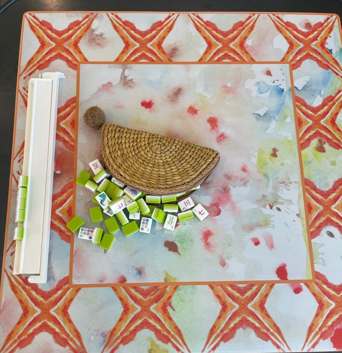 Orange Splatter Star Artist Collab 33 inch Mahjong Mat