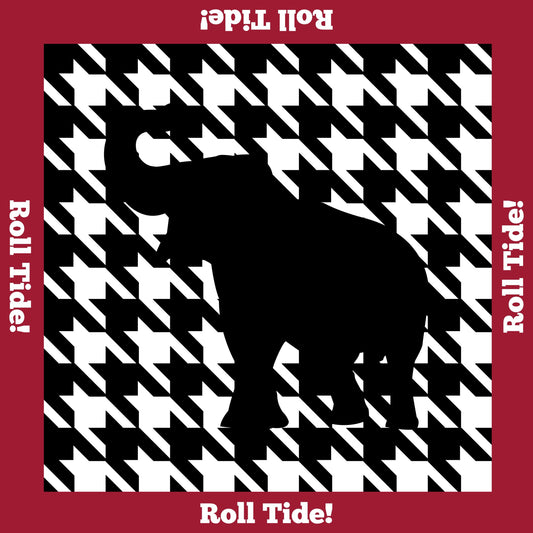 Alabama Elephant Black Mahjong Mat: Mahj Game Tabletop