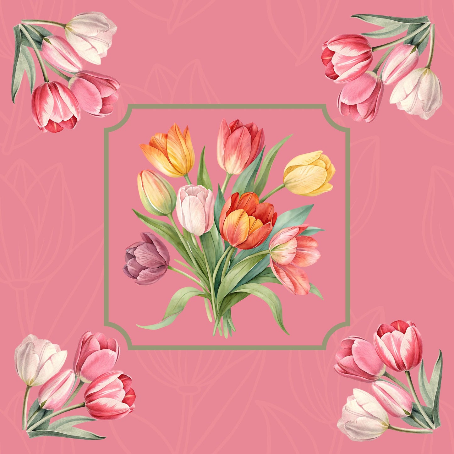 Spring Tulips Mahjong Mat
