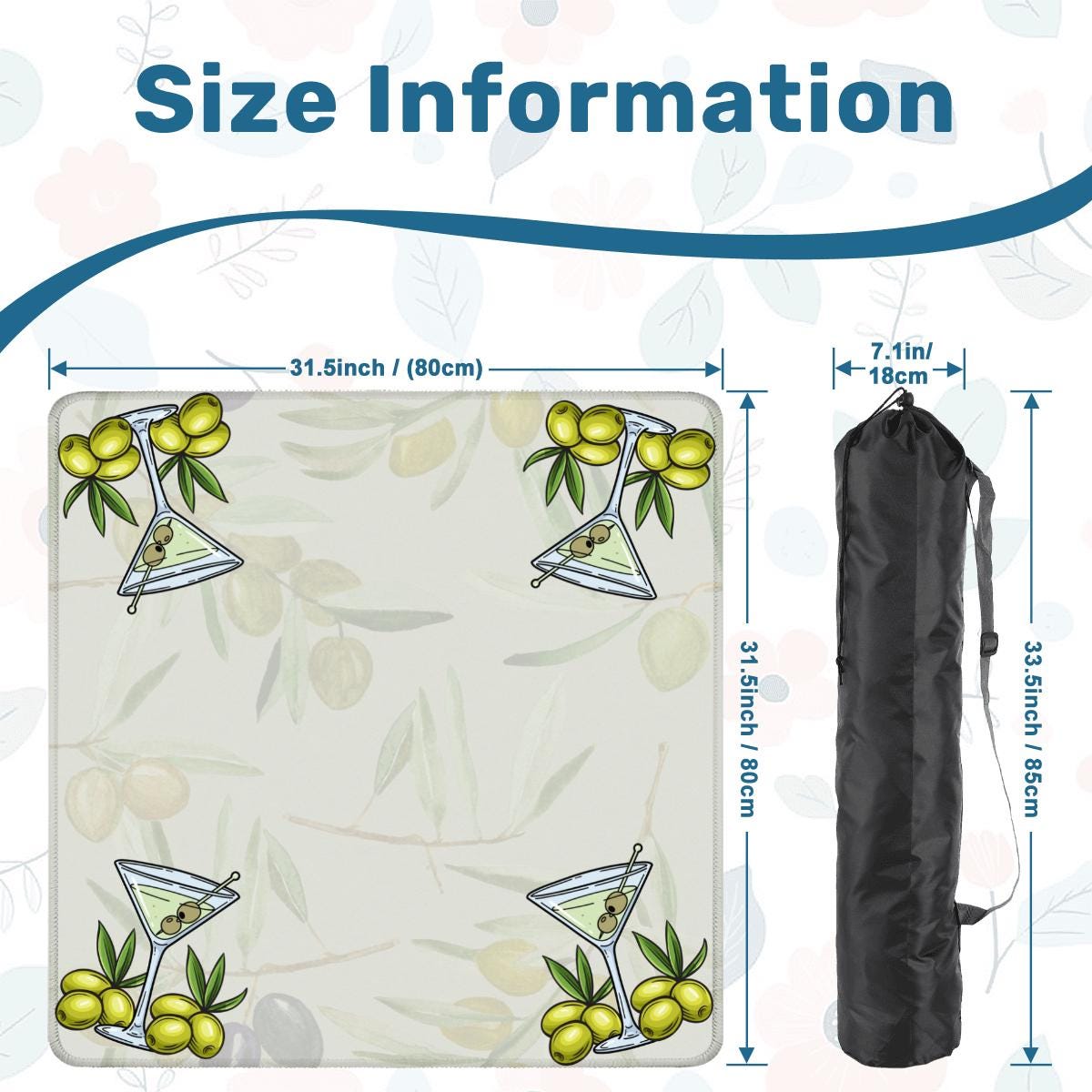 Martini Neutral Mahjong Mat: Mahj Game Tabletop (31.5-inch)