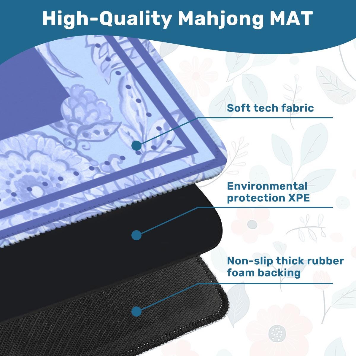 Custom Monogram Mat Personalized with Monogram and Colors: Mahj Tabletop (31.5-inch)