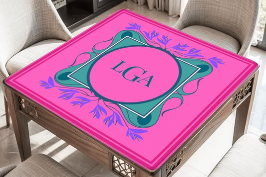 Custom Monogram Mahjong Mat: Mahj Game Tabletop (31.5-inch)