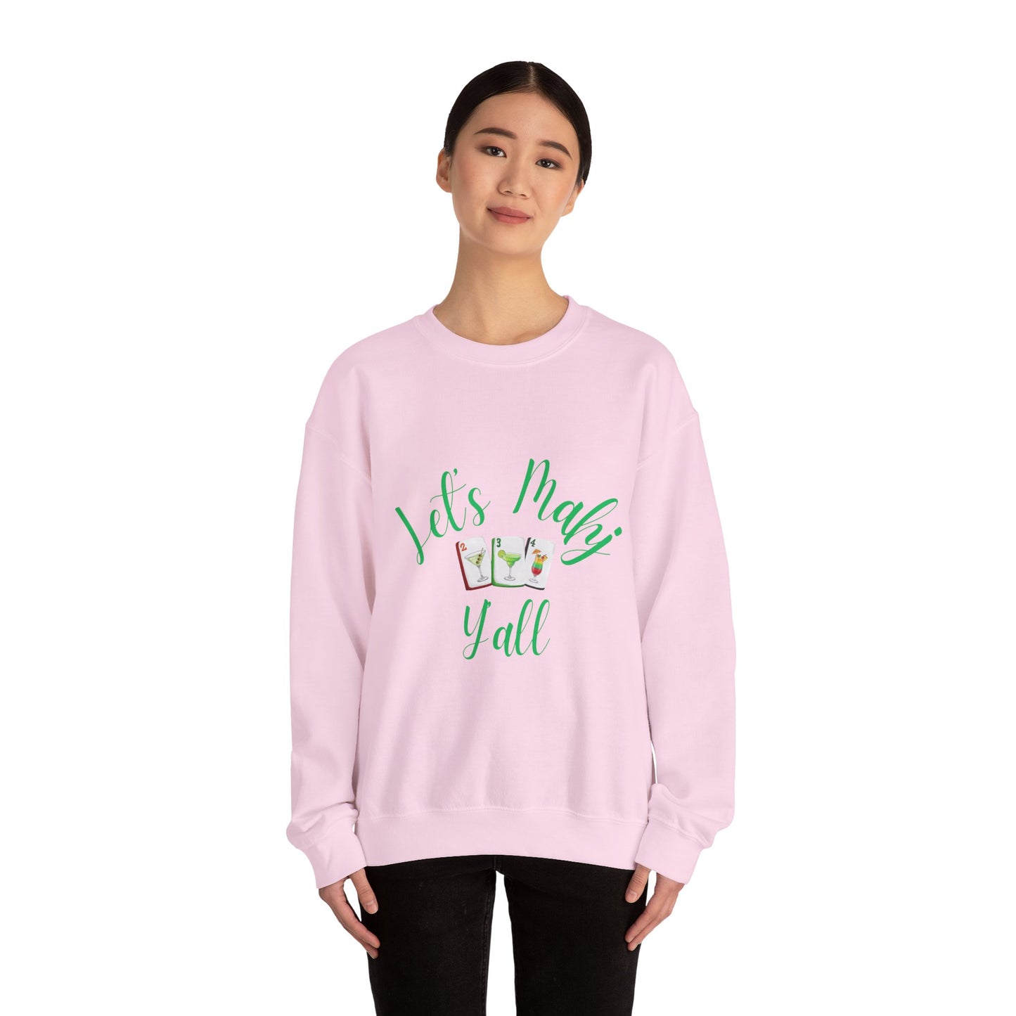 Lets Mahj Y'all Sweatshirt | Cute Cartoon Ladies with Question Marks
