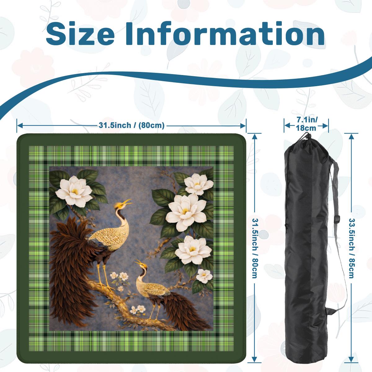 Bam Bird on Limb Mahjong Mat: Mahj Game Tabletop (31.5-inch)