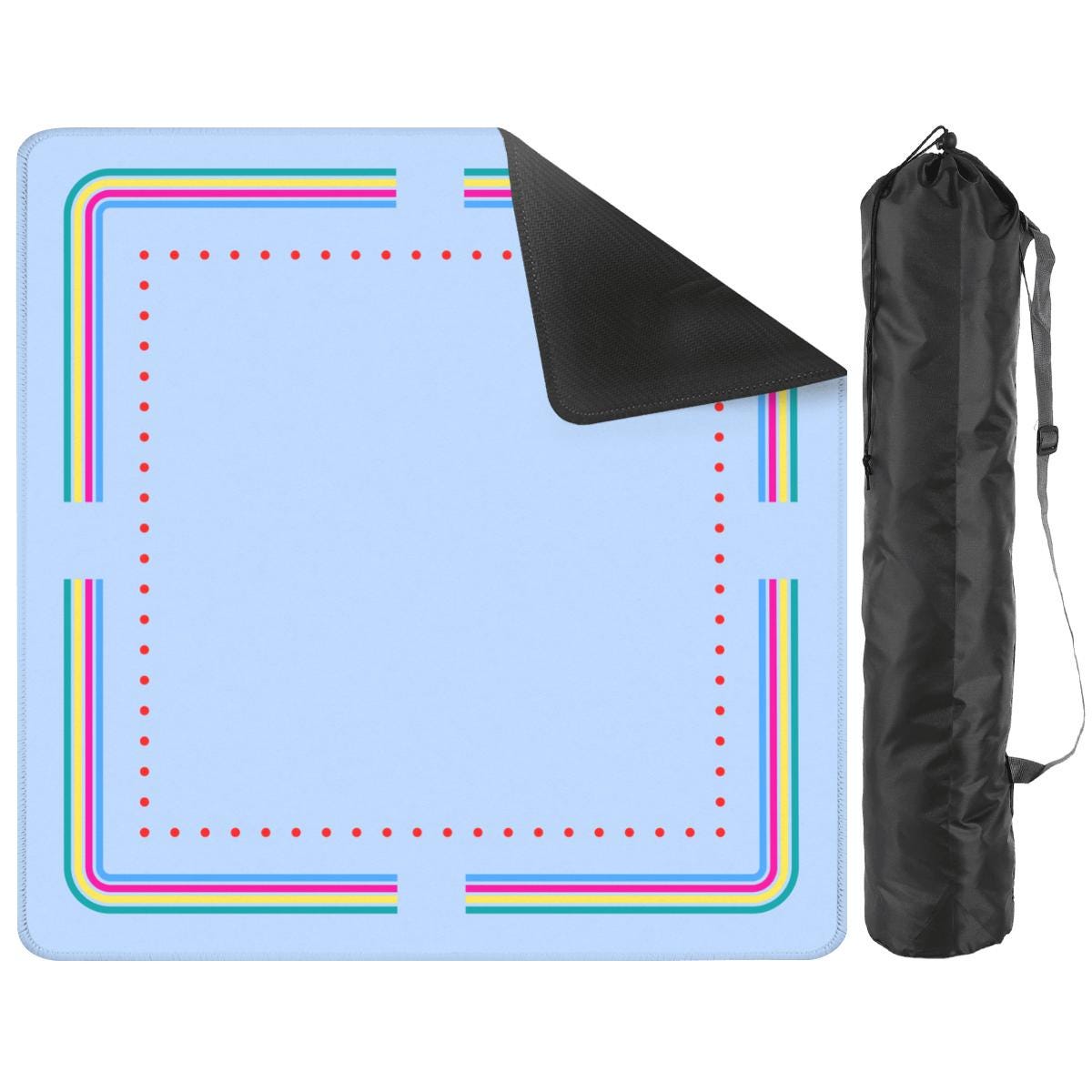 Dots and Stripes Travel Mahjong Mat: Mahj Game Tabletop (20.9-inch)