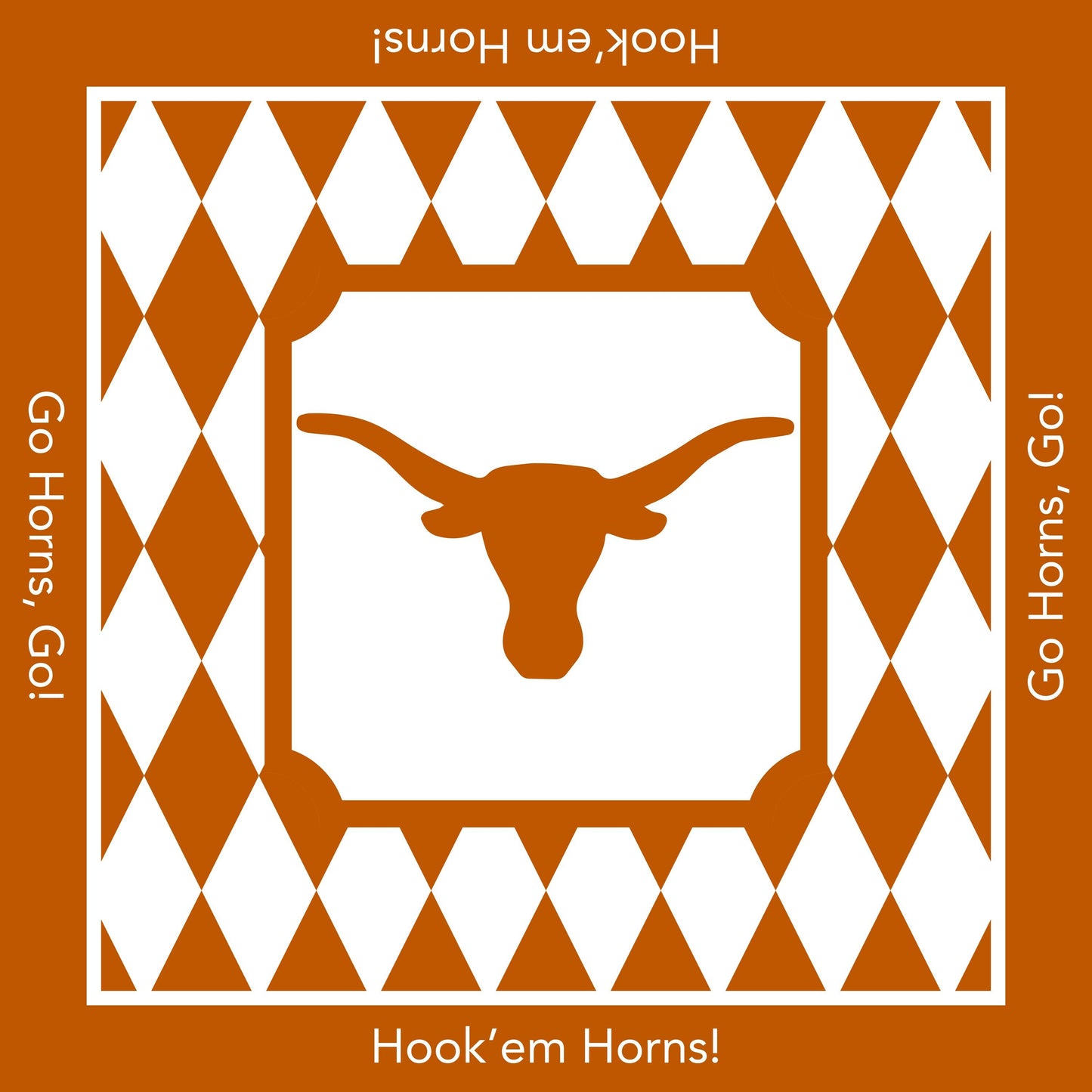 Texas Horns Mahjong Mat: Mahj Game Tabletop (31.5-inch)