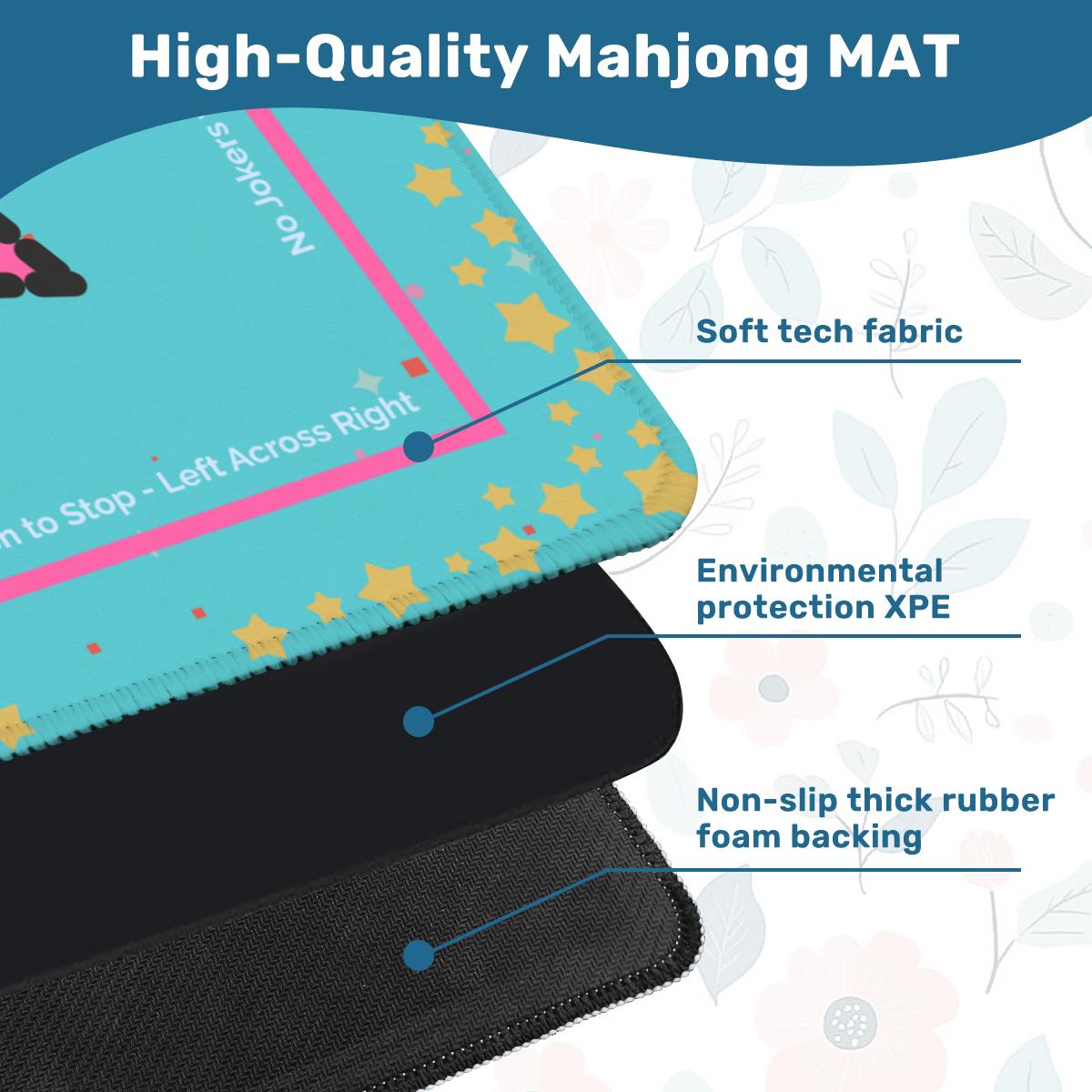 Glitter Stars Mahjong Mat: Mahj Game Tabletop (31.5-inch)