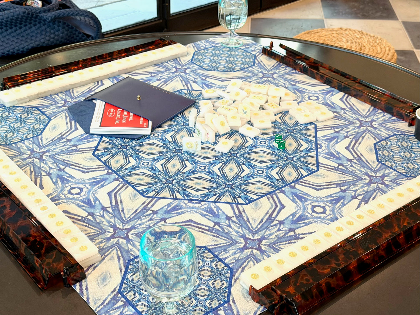 Leatherette Blue Octagon Pattern no. 53