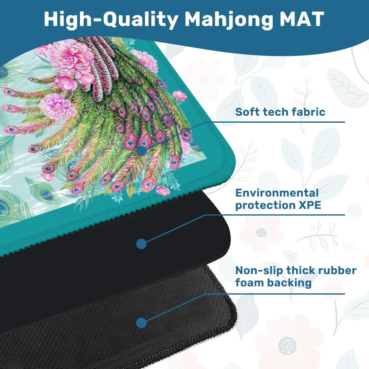 Peacock Lagoon Mahjong Mat