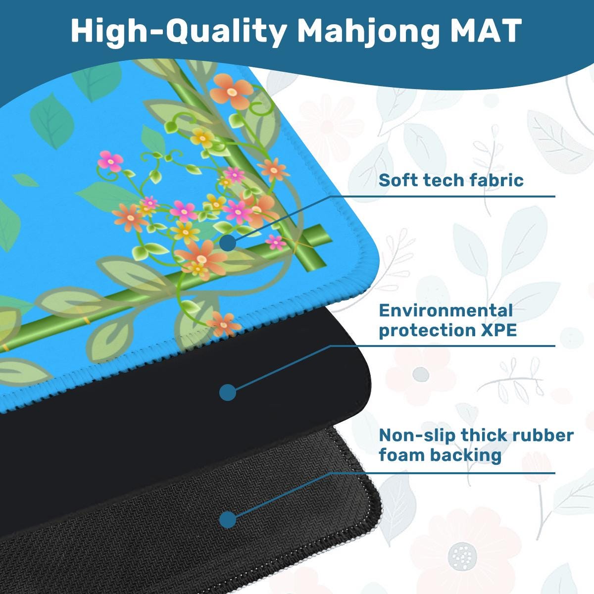 Peachy Flowers Vibe Mahjong Mat