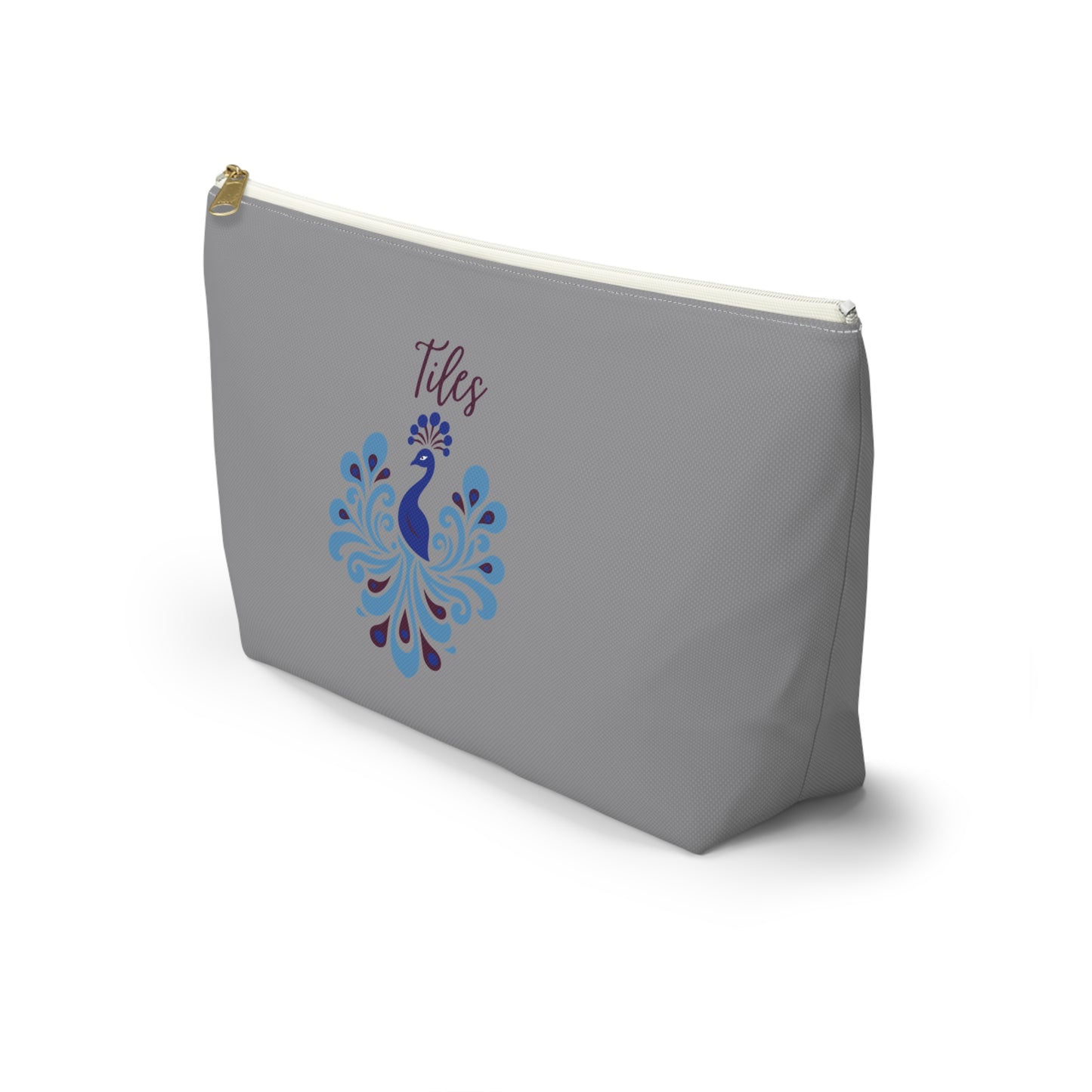 Preppy Peacock Design Mahjong Tile Accessory Pouch