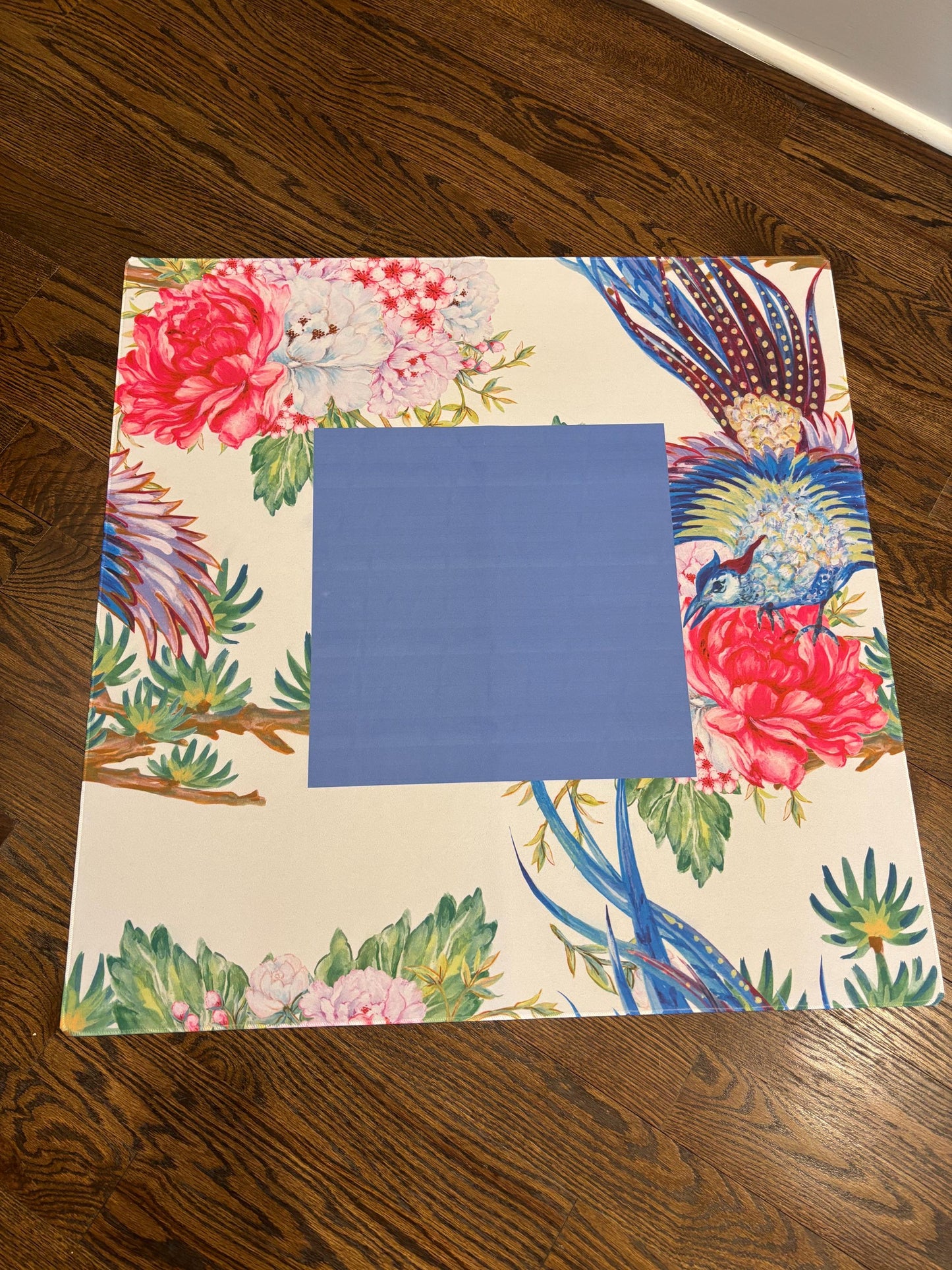 Floral Bam Bird Mahjong Mat: Mahj Game Tabletop