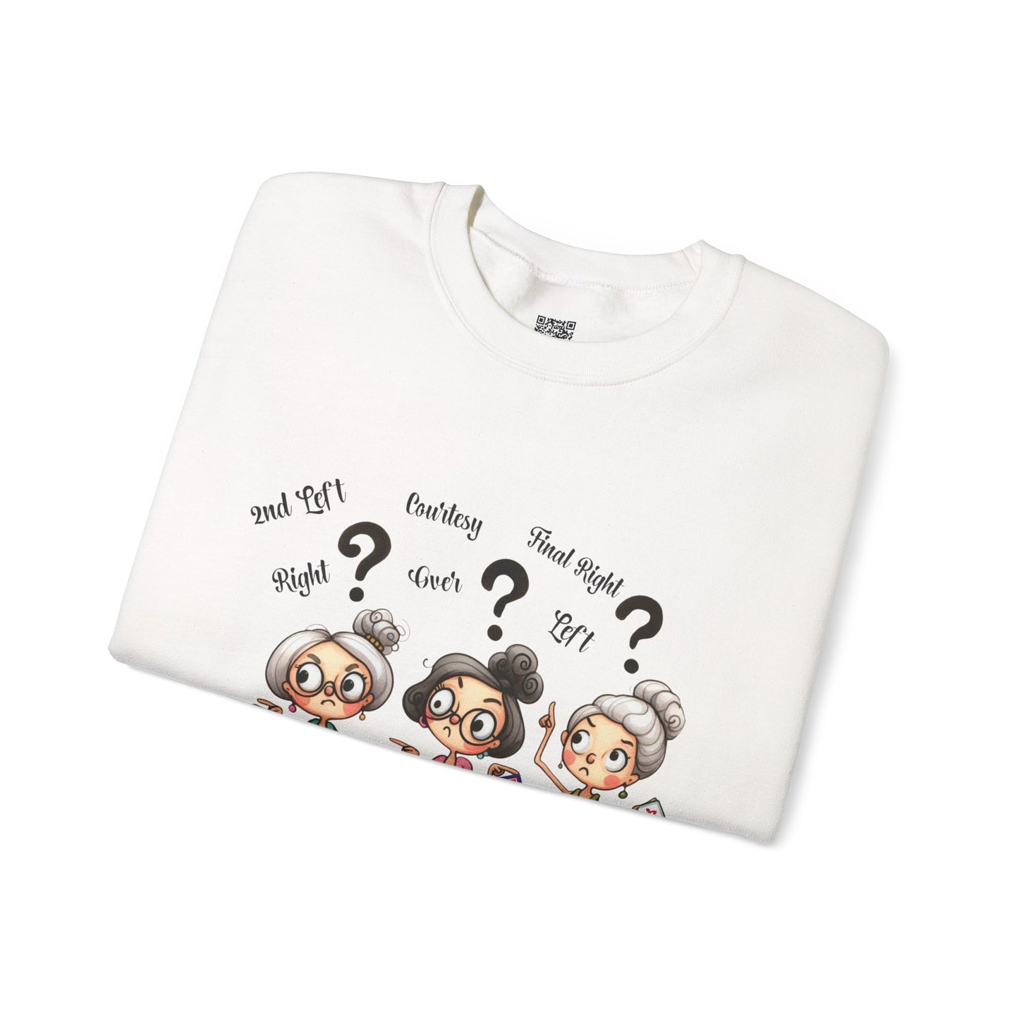 Mahjong Grannies Sweatshirt | Cute Cartoon Ladies with Question Marks