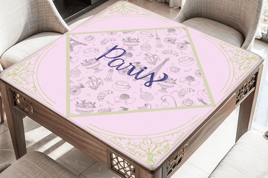 Paris Beauty Mahjong Mat: Mahj Game Tabletop (31.5-inch)