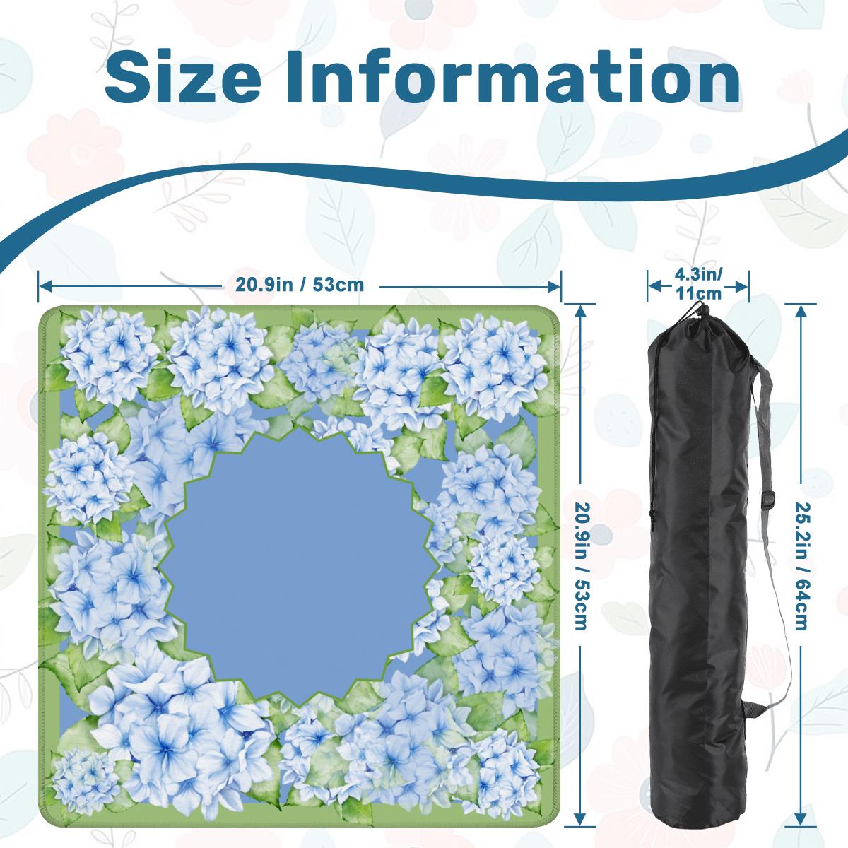 Sea of Hydrangeas Travel Mahjong Mat: Mahj Game Tabletop (20.9-inch)