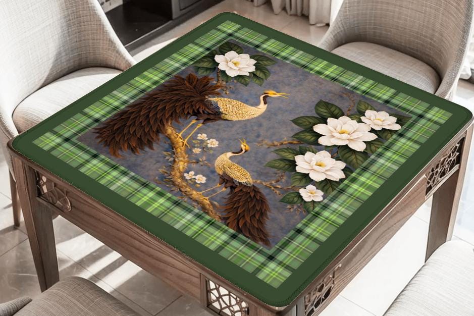 Bam Bird on Limb Mahjong Mat: Mahj Game Tabletop (31.5-inch)
